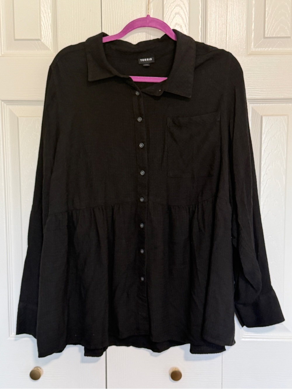Torrid Black Button Down Blouse